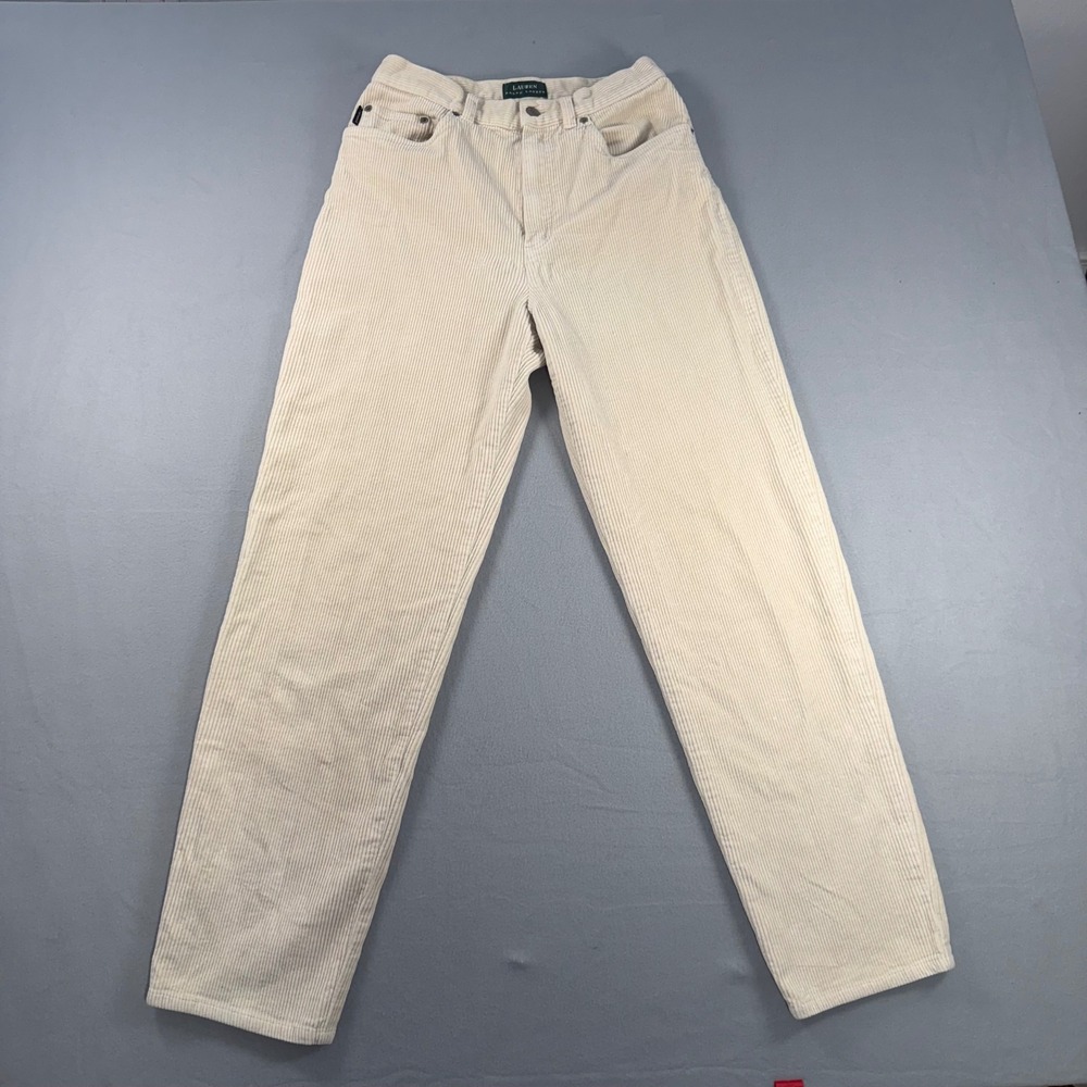 Lauren Ralph Lauren Corduroy Pants Womens 6 Cream Good Cotton